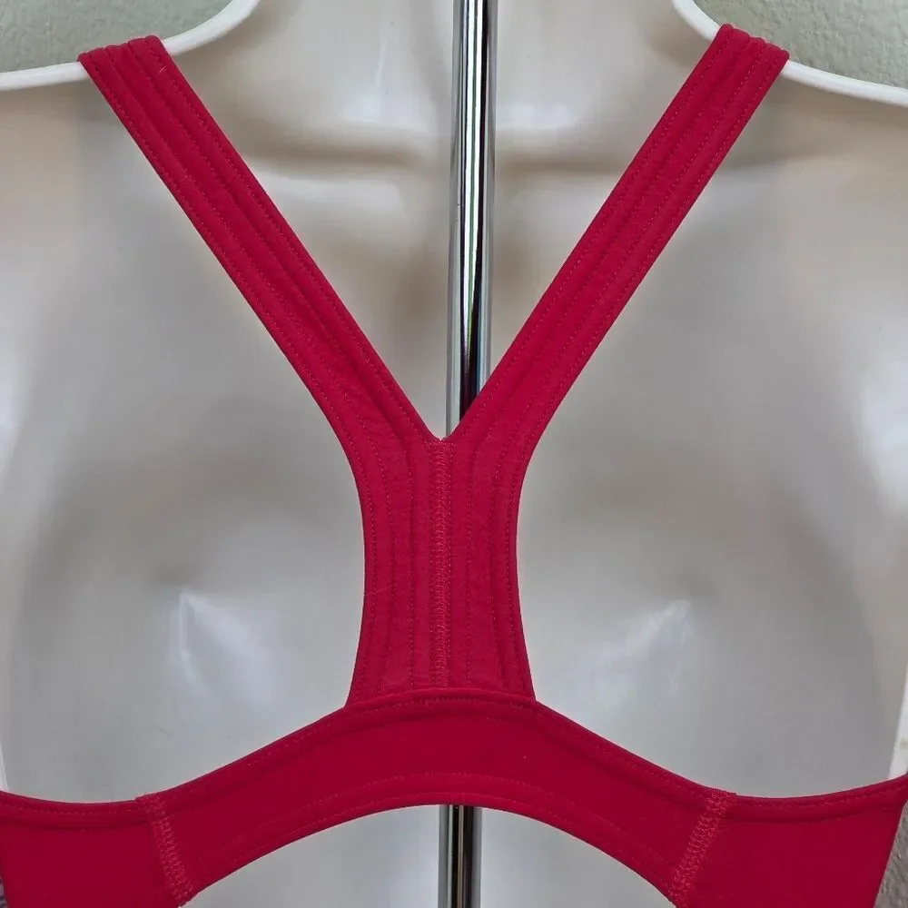 💬🩵⏭️NWT Red Racerback One Piece Athletic Bathing Suit Youth 14-16